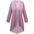 thumbnail image 1 of Women's Plus size 3x Tall Cascading Cardigan Cascade Soft Pink Sparkling Designer Print Slinky Casual Long Flowy Drape Mid-Weight Duster Sweater Made in USA, 1 of 4