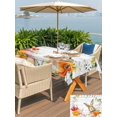 thumbnail image 4 of Outdoor Tablecloth with Umbrella Hole and Zipper, Bunny Easter Rectangle Table Cloth 60x102 Inch Waterproof Tablecloth, Pastoral Spring Floral Wooden Picnic Table Cover for Patio Camping, 4 of 7