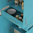 thumbnail image 2 of Demi Bonn 72" Modern Kitchen Pantry Freestanding Cabinet Cupboard with Doors and Drawer, Adjustable Shelving for Home, Dining Room, Blue, 2 of 7