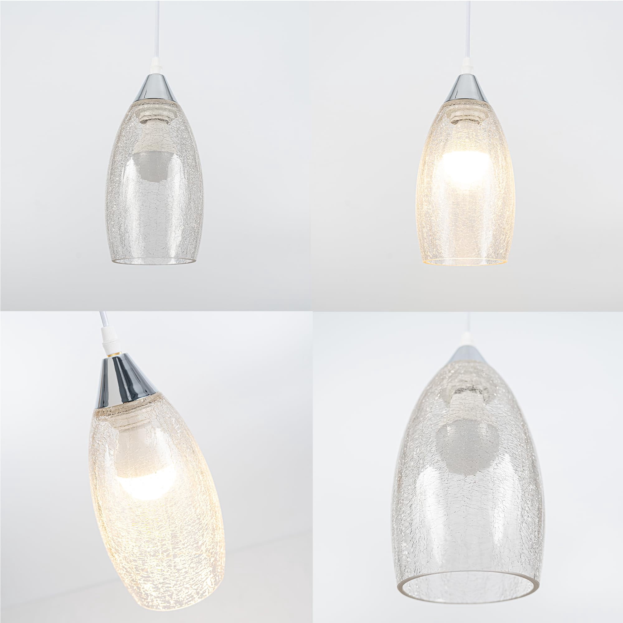 Kiven Plug in Pendant Light, Farmhouse Hanging Light Fixture with Remote and Stained Glass Lampsade, E26 Socket Dimmable Pendant Light for Bedroom Hallway Kitchen DZ0524