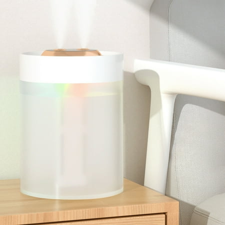 

Vikakiooze 2023 Promotion on sale Portable Desk Humidifier 4.2L Cool Mist Humidifier Small Humidifier For Home Bedroom Office Plants Double-Head Spray Colorful Night Light function