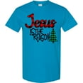 thumbnail image 3 of Inktastic Christmas Jesus is the Reason with Green Plaid Tree T-Shirt, 3 of 5