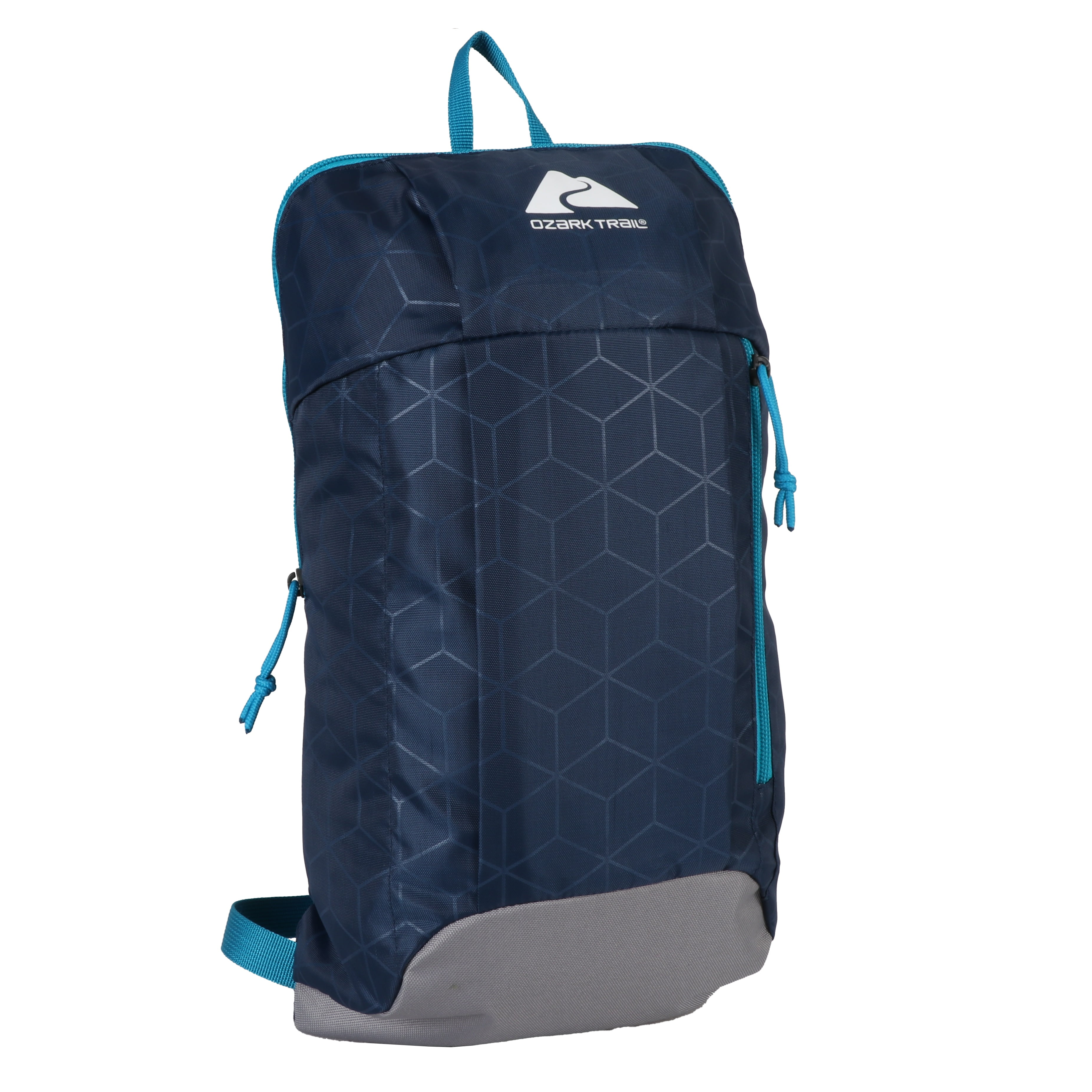 Ozark Trail Adult 10 Liter Small Hiking Backpack, Recycled Material,  Embossed, Unisex, Blue 