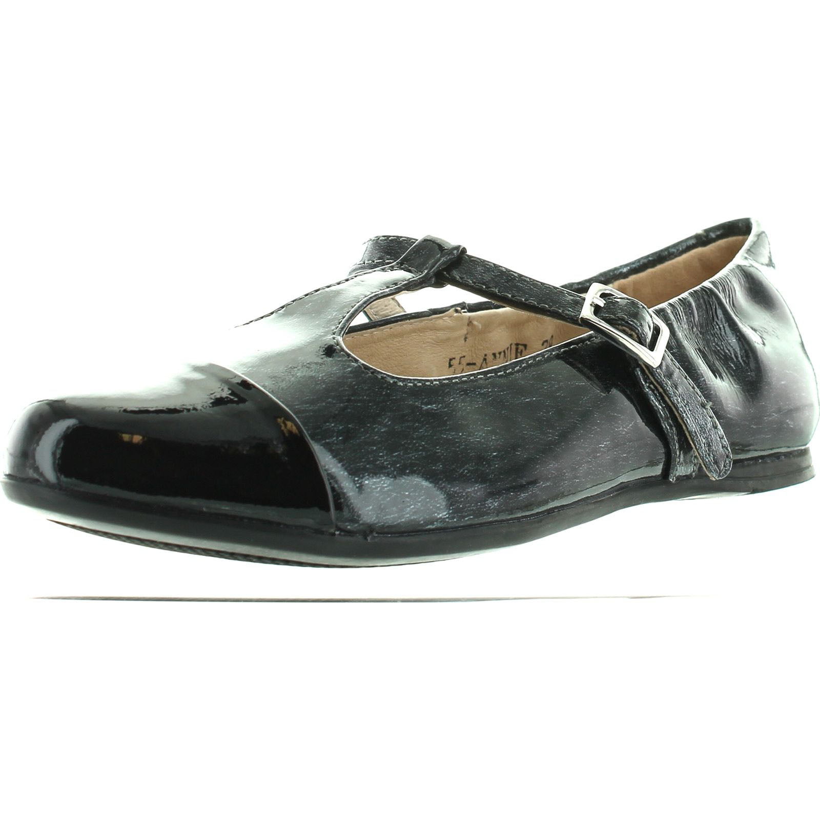Venettini Girls 55-Annie Designer T Strap Dress Flats Shoes, Black ...