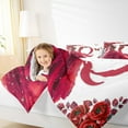 thumbnail image 4 of Erosebridal Ensembles de Literie Vintage Princesse Double avec Couette, Ensemble de Literie Lettre Initiale Q Double avec Couette, Insert de Couette Réversible Rose Rouge Girly, Super Douillet Décoratif pour la Chambre, 3 Pcs, 4 of 7