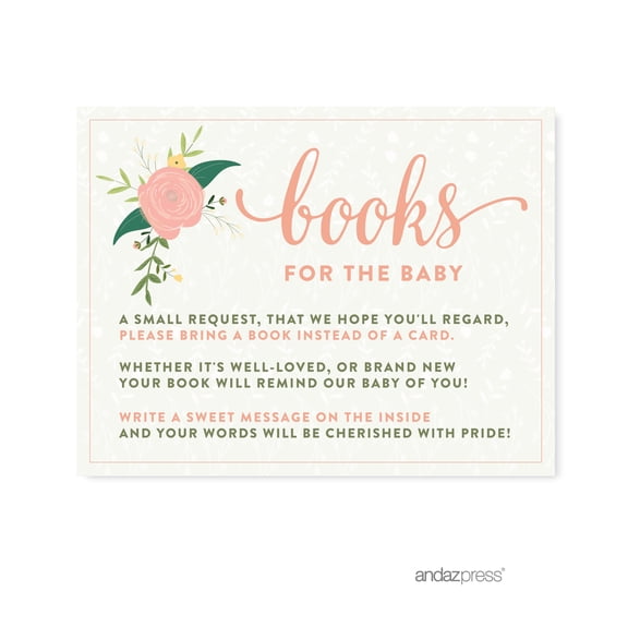 Koyal Wholesale Floral Roses Books for Baby Shower Cards Girl, 20-Pack