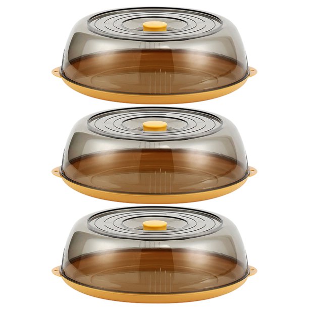 Likrtyny 3 Piezas Cubierta Aislante para Alimentos Cubierta Transparente para Sobras Accesorios (amarillo 3 Piezas)