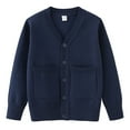 thumbnail image 2 of Otqutp Cuhk Children's Knitted Cardigan Pocket School Student Girls Sweater Coat Toddler Baby Girls' Cardigan Sweaters Open Front Long Sleeve Knit Outwear(Navy,13-14 Years), 2 of 4