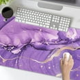 thumbnail image 3 of Dark Purple Gold Marble Mouse Pad 35.4 X 15.7 Inch XXL Abstract Art Print Full Desk Mousepad Extended Large Non-Slip Rubber Base Big Keyboard Mat with Stitched Edges for Gaming Office, 3 of 6
