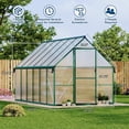 thumbnail image 4 of Aluminum-Framed Heavy Duty Polycarbonate, UV Protection & Roof Vent,Garden Greenhouse with Gutter System,Lockable Door, Wind/Snow Resistance for Vegetables,Plants,Quick Setup Design, 4 of 8