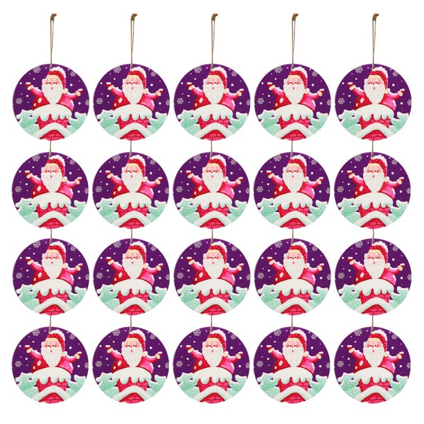 Adornos navideños Tarjeta colgante de madera de Navidad Decoración de árbol de Navidad de madera de doble cara Wmkox8yii gf9188