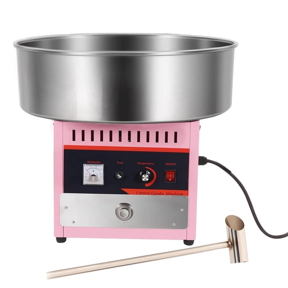 Commercial Cotton Candy Machine, 1000W Electric Candy Floss Maker with 15" Stainless Steel Bowl Sugar Scoop, 149℉-473℉ Adjustable Temperature for Home, Carnival, Kids Birthday, Family Party, Pink
