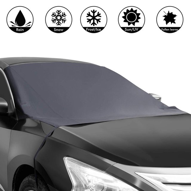 Windscreen Sun Shade Magnetic Car Sun Shade Cover Car Front Windshield Snow Protective Cover Magnetic Car Sun Shade Cover With Flap And Strap Car Front Windshield Snow Protective