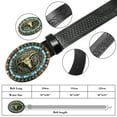 thumbnail image 3 of SENDEFN Western Cowboy Belt for Men Women Longhorn Bull Buckle Belt Floral Engraved Belts 1.5" Wide for Jeans, 3 of 7