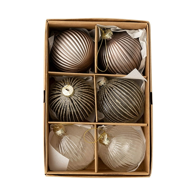 Bola de Cristal Navideña Fiudx 6 Cm Textura Avanzada Decoración de Árbol de Navidad