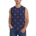 thumbnail image 2 of Goofa Anchor Heart Blue Printed Men's Sleeveless T-Shirt - Athletic Gym Workout Tank Top for Men - Moisture-Wicking, UPF 30+ Quick-Dry Muscle Tee-X-Large, 2 of 8