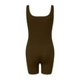 thumbnail image 5 of Youyipin Womens Shorts Workout Romper Yoga Ribbed Square Neck Solid Color One Piece Seamless Tank Top Jumpsuit Shorts For Women, 5 of 5
