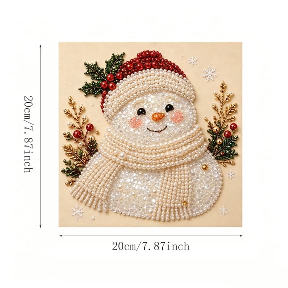 Qwtwty Christmas Diamond Painting Kit for Beginner, Christmas Gem Art Kit DIY Diamond Painting Crafts Kit for Home Wall Decor Holiday Gift