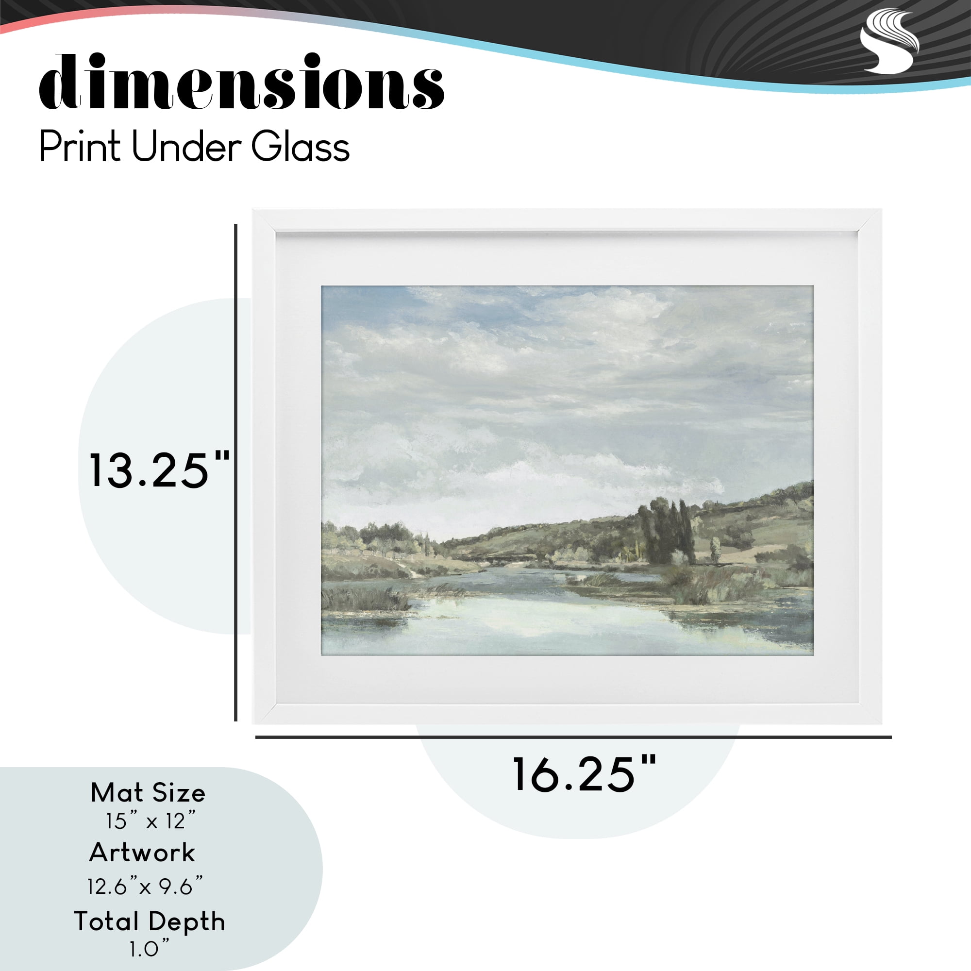 Stupell Industries On The Water Landscape White Framed Print Under Glass, design by Christy McKee