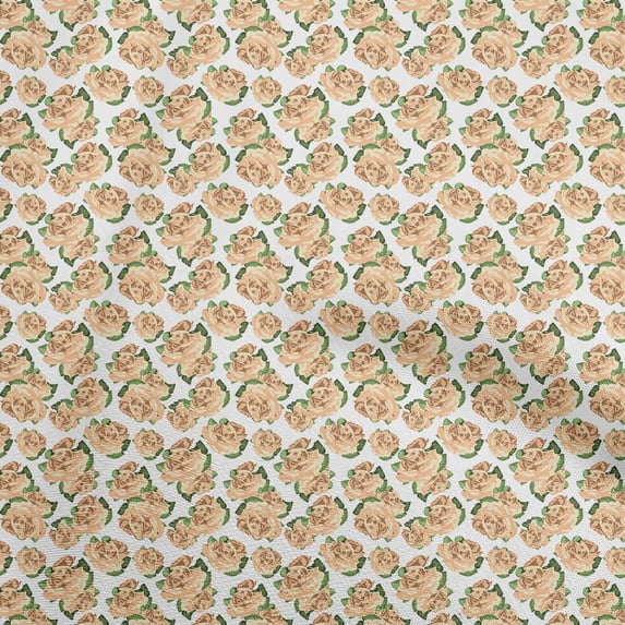 oneOone Cotton Poplin Rose Brown Fabric Floral Sewing Craft Projects Fabric Prints By Yard 42 Inch Wide