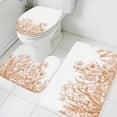thumbnail image 3 of Wildflower Leaf Bath Mat 3 Piece Bathroom Rug Set, Brown Floral Botanical White Watercolor Non Slip Bath Rug Contour Mat and Toilet Lid Cover, Absorbent Shower Mats Soft Bath Rugs and Mats Sets, 3 of 8