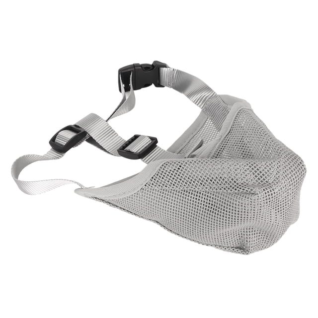 Dog Muzzle, Adjustable Breathable Mesh Soft Pet Mesh Muzzle For Outdoor Training Gray