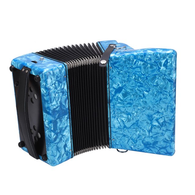 Acordeón 22 teclas 8 bajo Bling Bling celuloide azul cielo