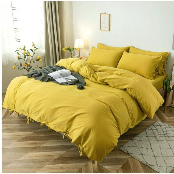 Pavish Export Cotton Duvet Cover In Light Yellow (3 PCS) Duvet Cover and Two Pillowcases Soft Cotton Bedding Duvet Cover Cotton Twin Duvet set