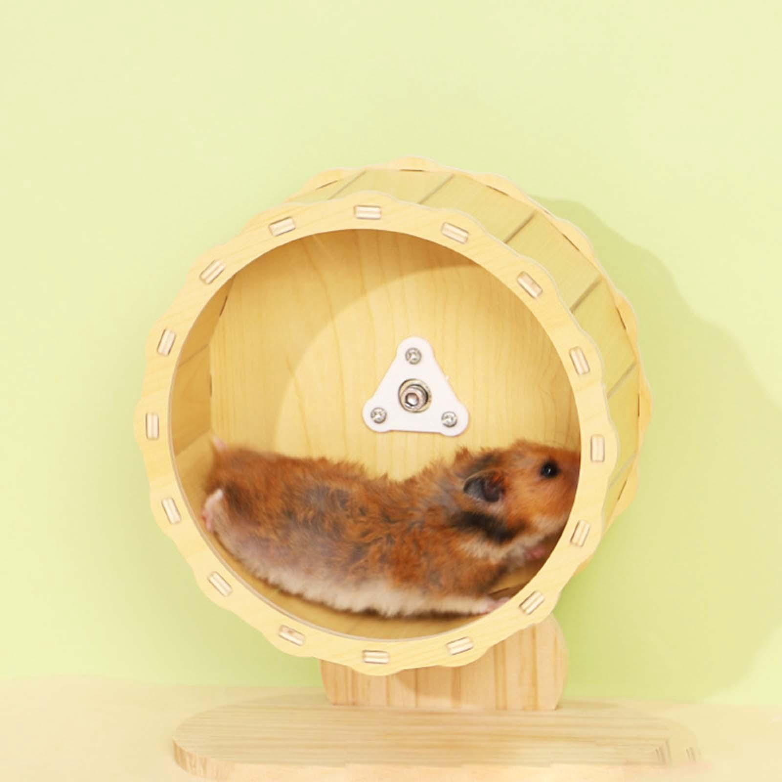 Bvdfgk Exercise Wheel Toy Treadmill Adjustable Fitness Hamster Wooden Running Wheel for Dia15cm 20x10.5x19cm