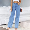 thumbnail image 4 of Clothing 2025 Women's Jeans Women's High Waisted Jeans Baggy Straight Leg Casual Denim Pants Women Blendingpants, 4 of 5
