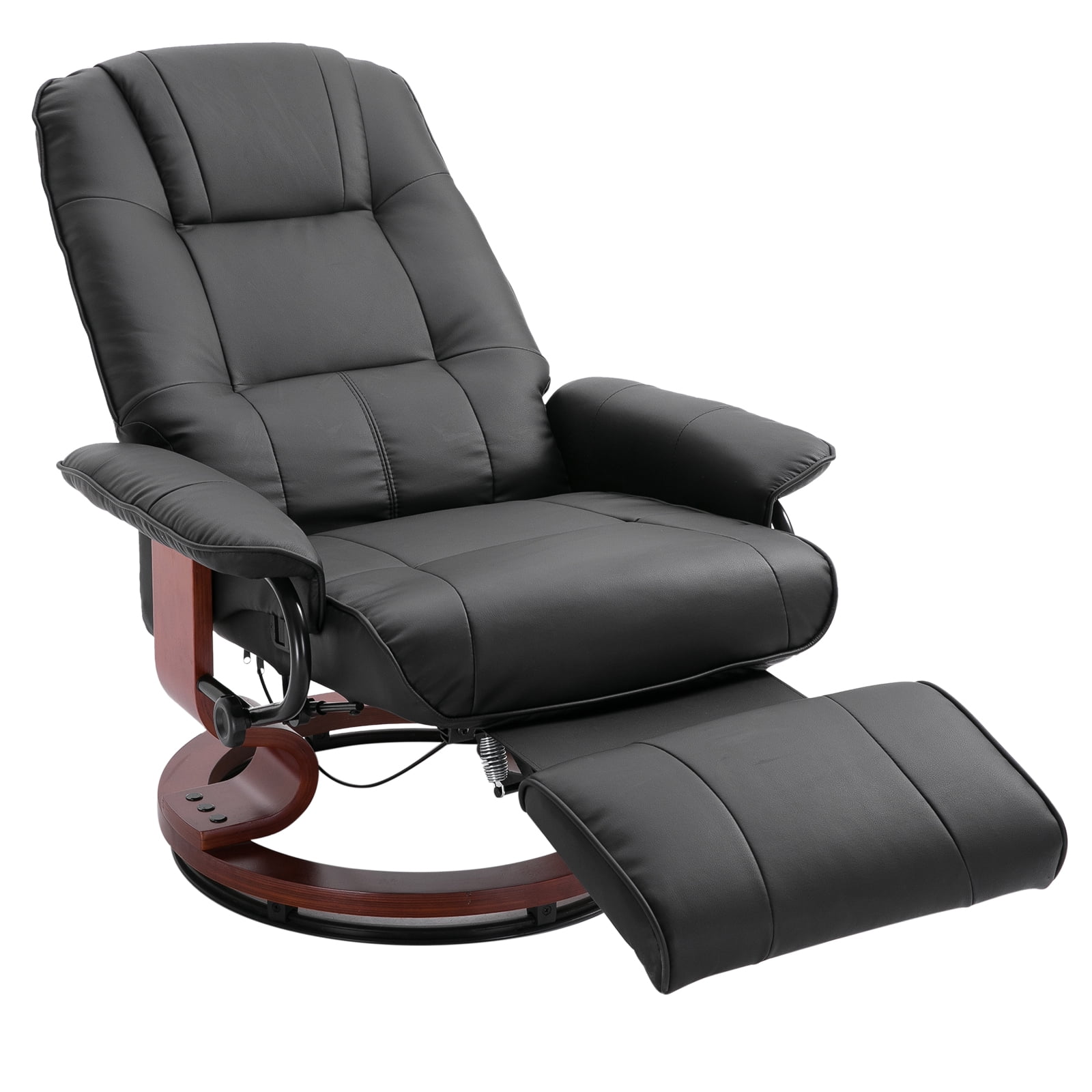 HOMCOM Adjustable Swivel Recliner Chair with Footrest Manual