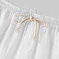 thumbnail image 4 of Men's Shorts Summer Fashion Casual Cotton Solid Tether Short Pants for Men White, 4 of 7