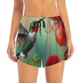 thumbnail image 2 of Salouo Hummingbird Floral Paradise Print Women's 2 in 1 Running Shorts Double-Layer Shorts Athletic Workout Gym Yoga Shorts Running Shorts for Women-Large, 2 of 7