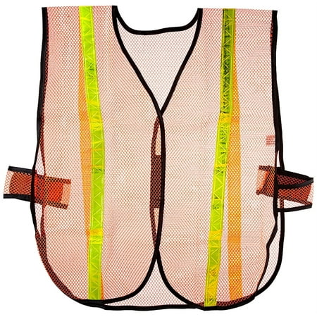 - Acme United Reflective Deluxe Safety Vest with Reflective Strips - Mesh - Orange
