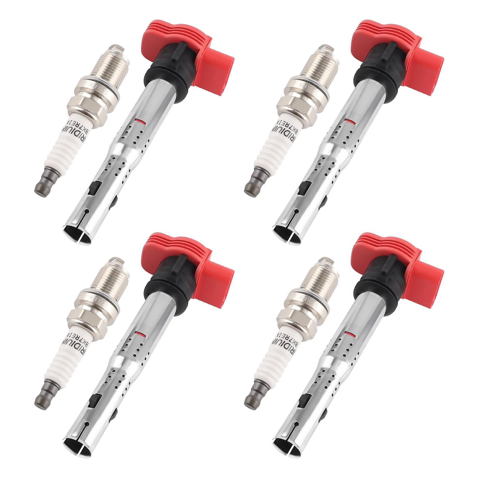 maXpeedingrods UF529 Set of 4 Ignition Coil Pack and Iridium Spark Plugs Fit for Audi A3 A4 A5 1.8 2.0 3.2 l4 V6, for Volkswagen Jetta Passat Golf 2.0L l4 2006-2016, Ignition Coil Kit Replaces UF-529