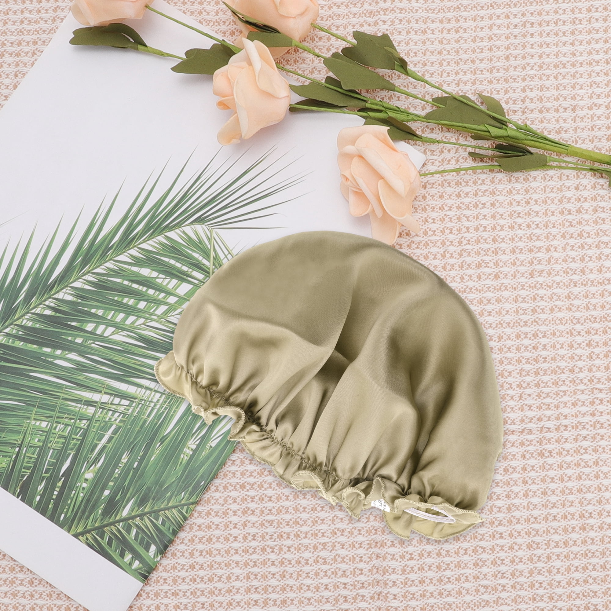 Unique Bargains Sleep Caps with Adjustable Elastic Bands 1 Pc Apricot M