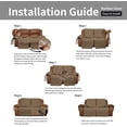 thumbnail image 7 of Easy-Going Loveseat Recliner Cover with Console, Reversible Couch Cover for Living Room, Split Sofa Cover for Each Seat with Elastic Straps for Kids, Dogs, Pets(2 Seater, Camel/Ivory), 7 of 7