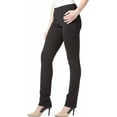 thumbnail image 3 of Fishers Finery Women's Ponte Stretch Slim Straight Leg Dress Pant - Wear to Work Pull On Mid Rise, Yoga Legging Comfort (Black, L), 3 of 5