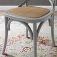 thumbnail image 4 of Home Square 2 Piece Wood Dining Side Chair Set with Rattan Seat in Light Gray, 4 of 9