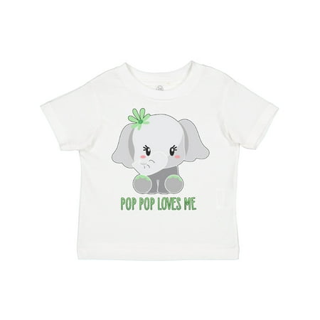 

Inktastic Pop Pop Loves Me- Cute Elephant Gift Toddler Boy or Toddler Girl T-Shirt