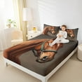 thumbnail image 4 of Manfei Brown Horse Queen Sheet Sets,Farm Animal Flat Sheet,Rustic Farmhouse Lodge Queen Fitted Sheet For Teens,Super Cozy Room Decor,4pcs, 4 of 7