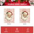 thumbnail image 2 of Sm:)e Buffalo Plaid Christmas Santa Claus Garden Flag Double Sided 12 x 18 Inch Pink Off White, 2 of 7