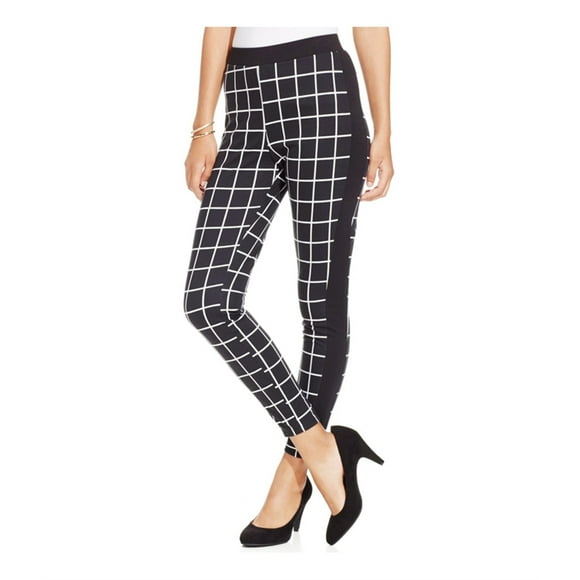 Material Girl Pantalon de Smoking Imprimé Extensible Décontracté pour Femmes, Noir, Juniors, Petit