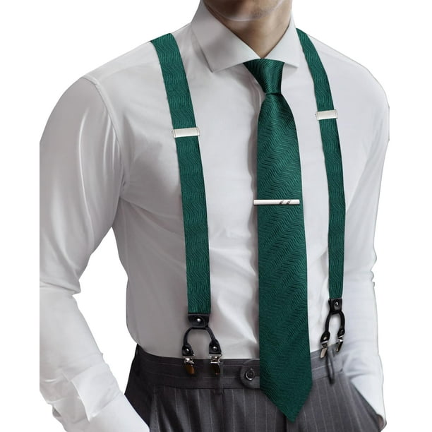 Set de Tirantes Barry.Wang Verde Oscuro Elásticos 150 cm Tipo Y