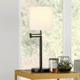 thumbnail image 5 of Evelyn&Zoe Moby 25" Modern Metal Table Lamp with White Drum Fabric Shade, 5 of 11