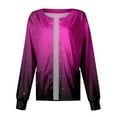 thumbnail image 4 of Rlmidhb Plus Size Scrub Jackets for Women Pink Long Long Sleeve Gradient Button Down Nurse Uniform Stretch Polyester Band Collar Lightweight Cotton Nurse Scrubs, 4 of 5