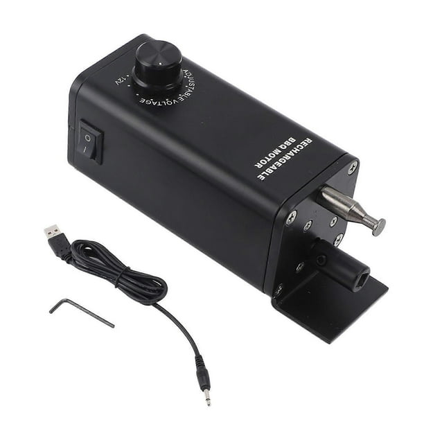 10W 3-12V Aluminum Alloy Rotisserie Motor Adjustable Rechargeable DC Electric Grill Motor Replacement for Universal Grills