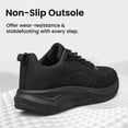 thumbnail image 5 of YHOON Men Walking Shoes Non Slip Lightweight Breathable Running Tennis Sneakers Athletic Workout Training Shoes All Black Size 7, 5 of 7
