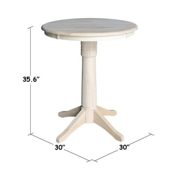 30" Round Pedestal Counter Height Table - Unfinished