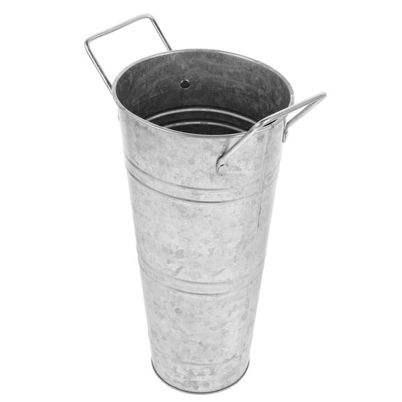 Tall Flower Buckets Silver Display Bouquets Vase Tin